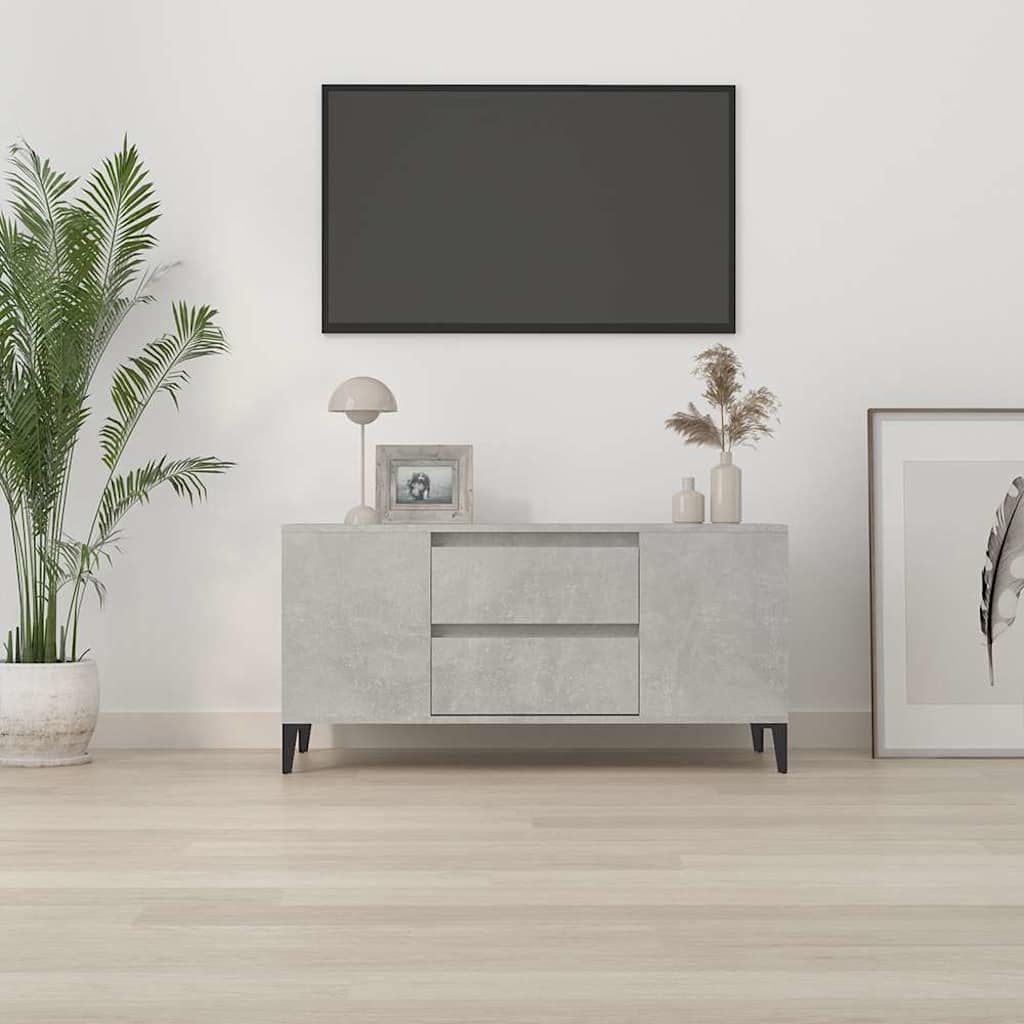 TV Cabinet Concrete Grey 102x44,5x50 cm Engineered Wood