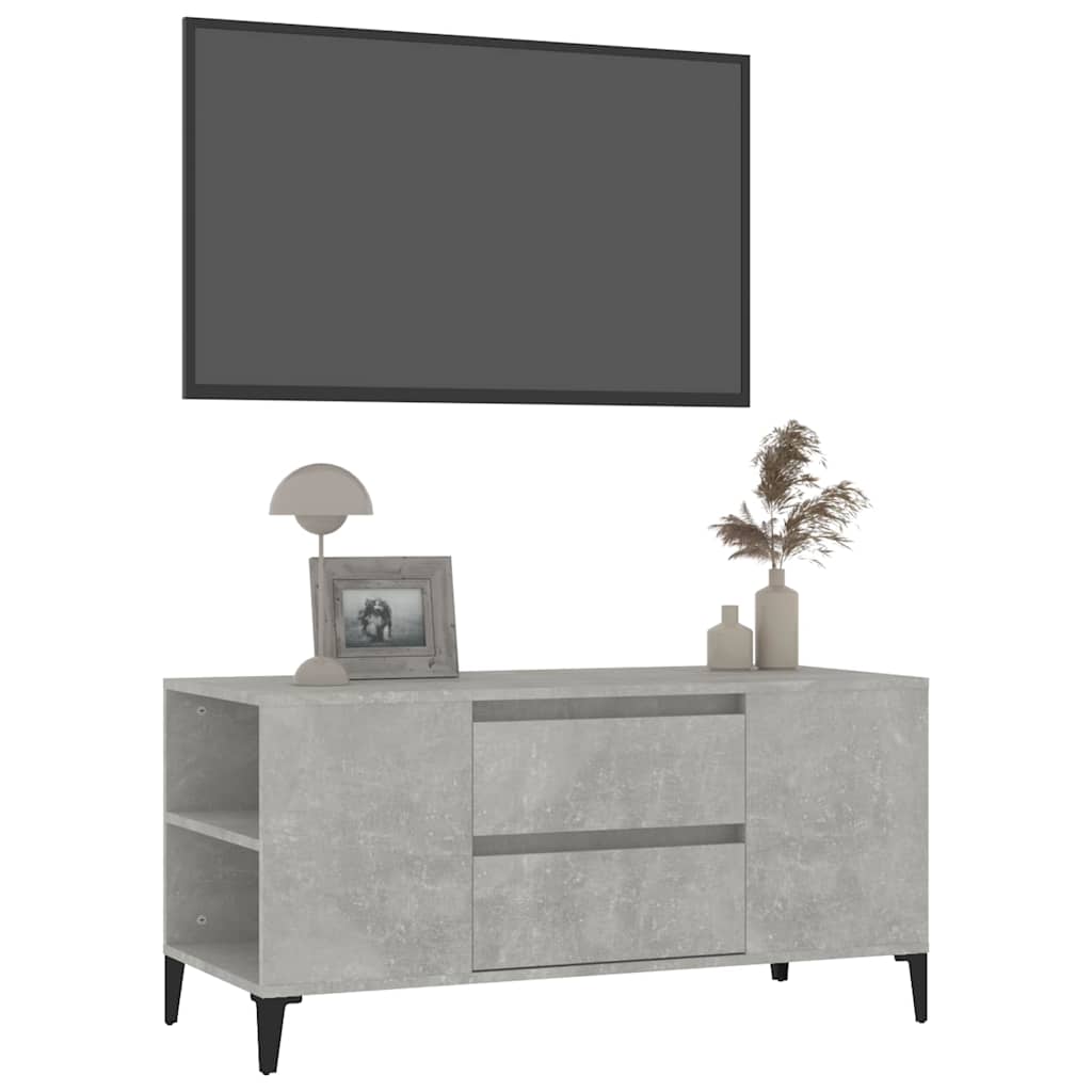 TV Cabinet Concrete Grey 102x44,5x50 cm Engineered Wood