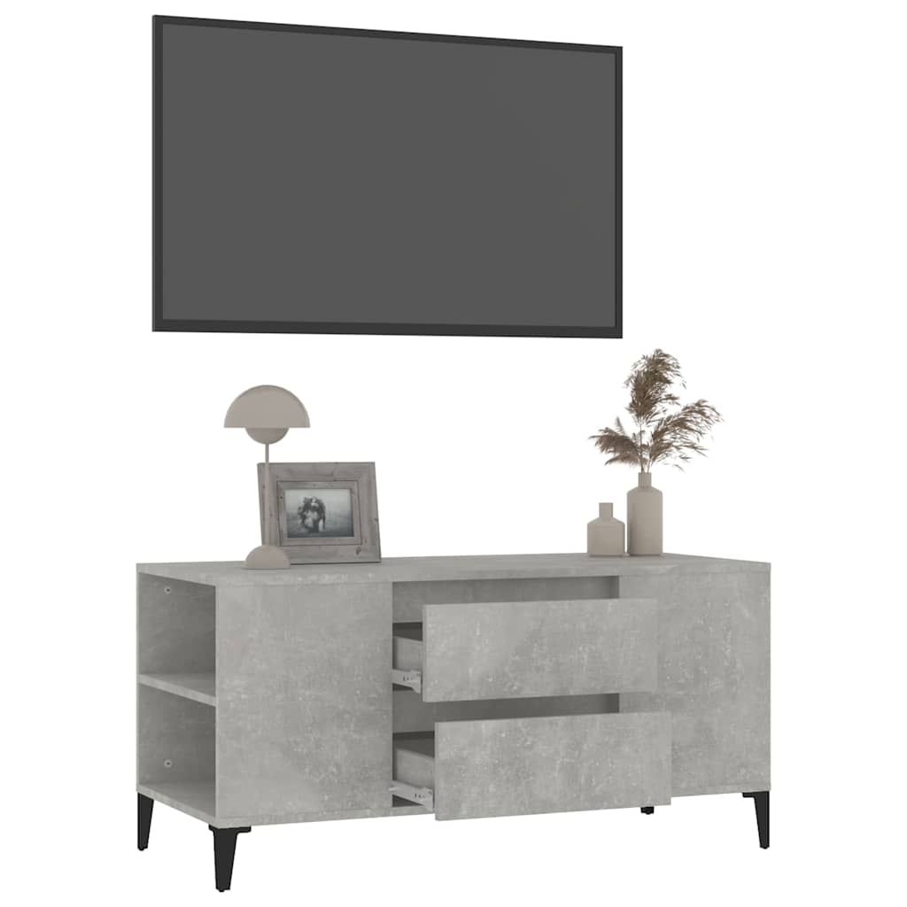 TV Cabinet Concrete Grey 102x44,5x50 cm Engineered Wood