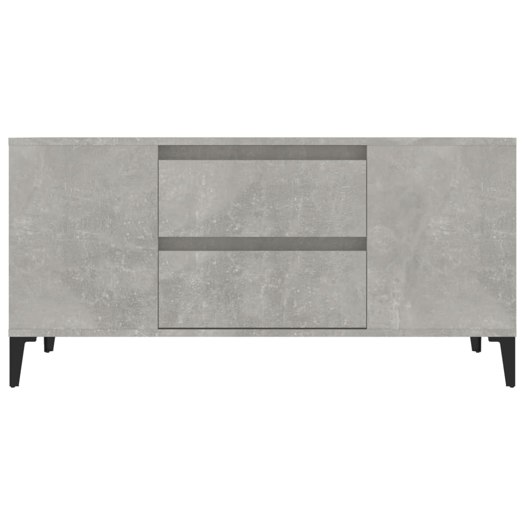 vidaXL TV Cabinet Concrete Grey 102x44.5x50 cm Engineered Wood