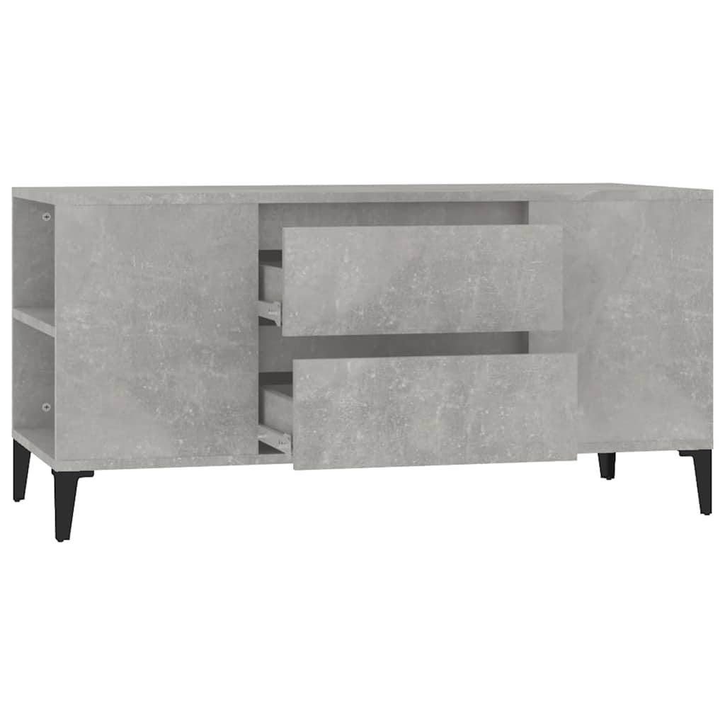TV Cabinet Concrete Grey 102x44,5x50 cm Engineered Wood