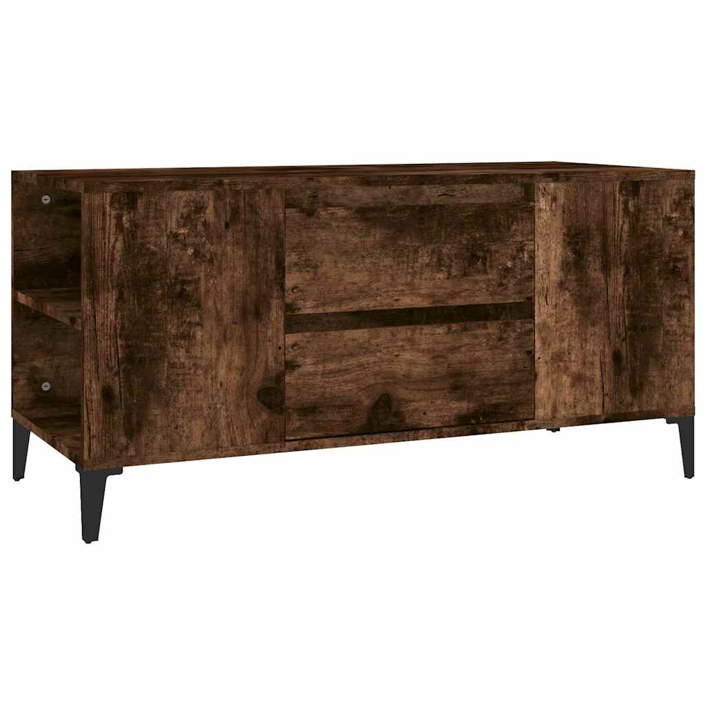 TV Cabinet Smoked Oak 102x44,5x50 cm Engineered Wood