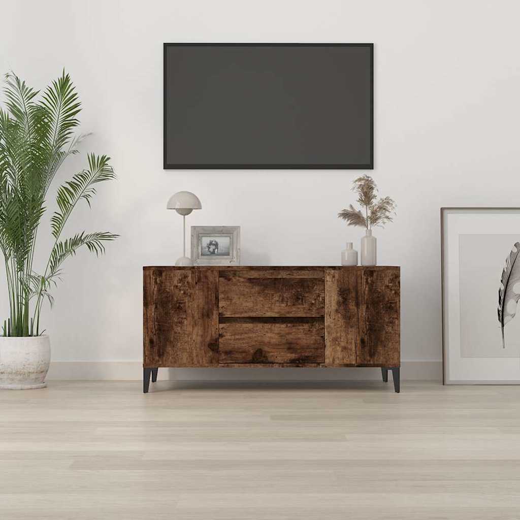 TV Cabinet Smoked Oak 102x44,5x50 cm Engineered Wood