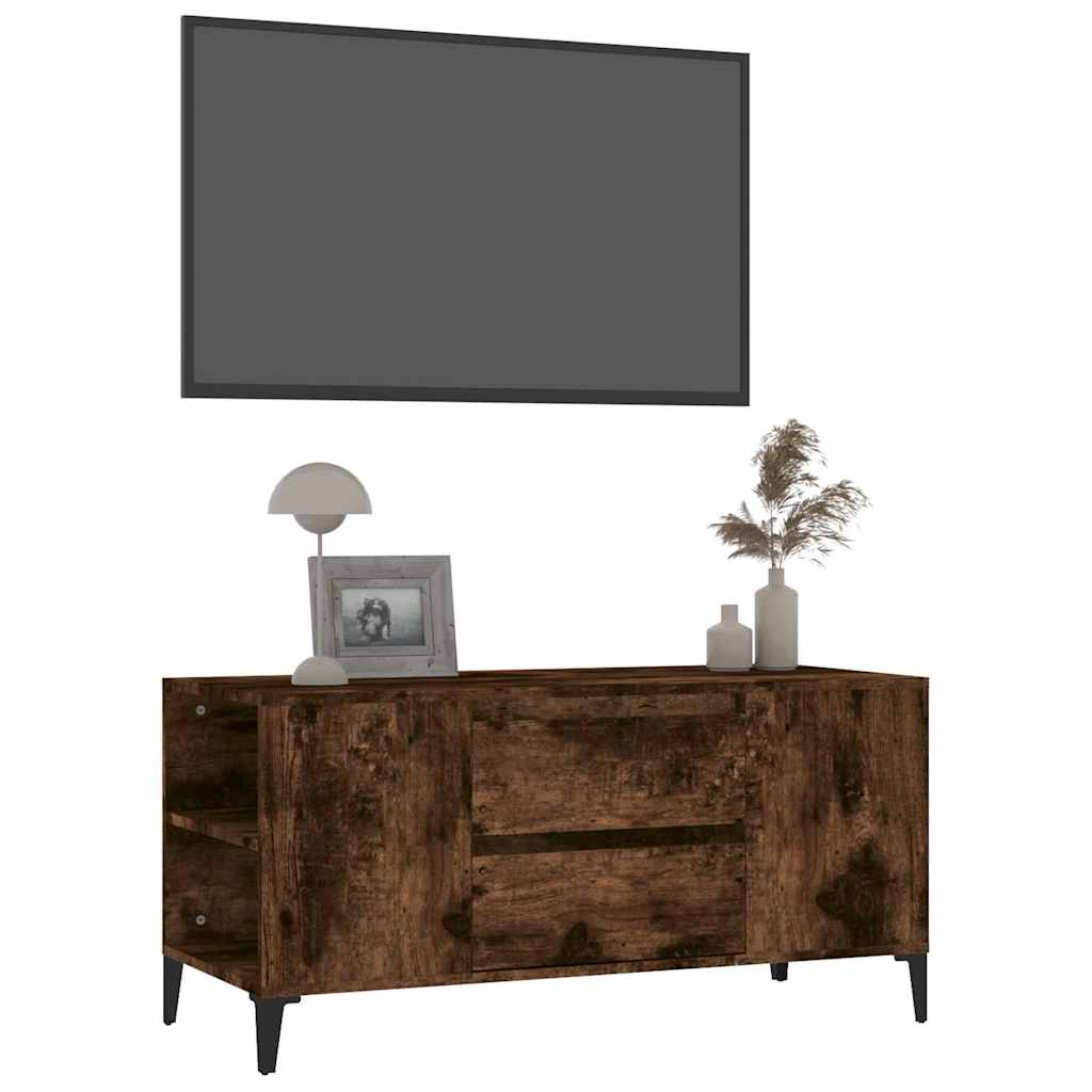 TV Cabinet Smoked Oak 102x44,5x50 cm Engineered Wood