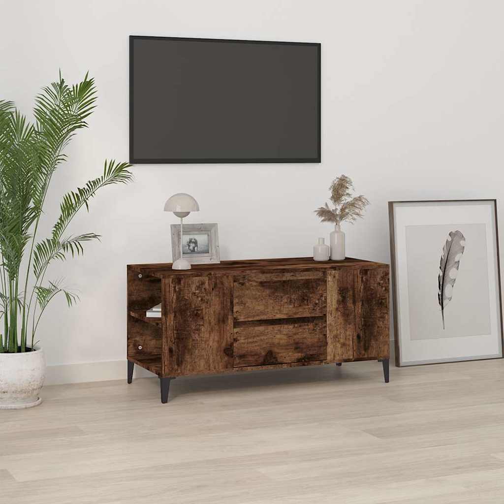 TV Cabinet Smoked Oak 102x44,5x50 cm Engineered Wood