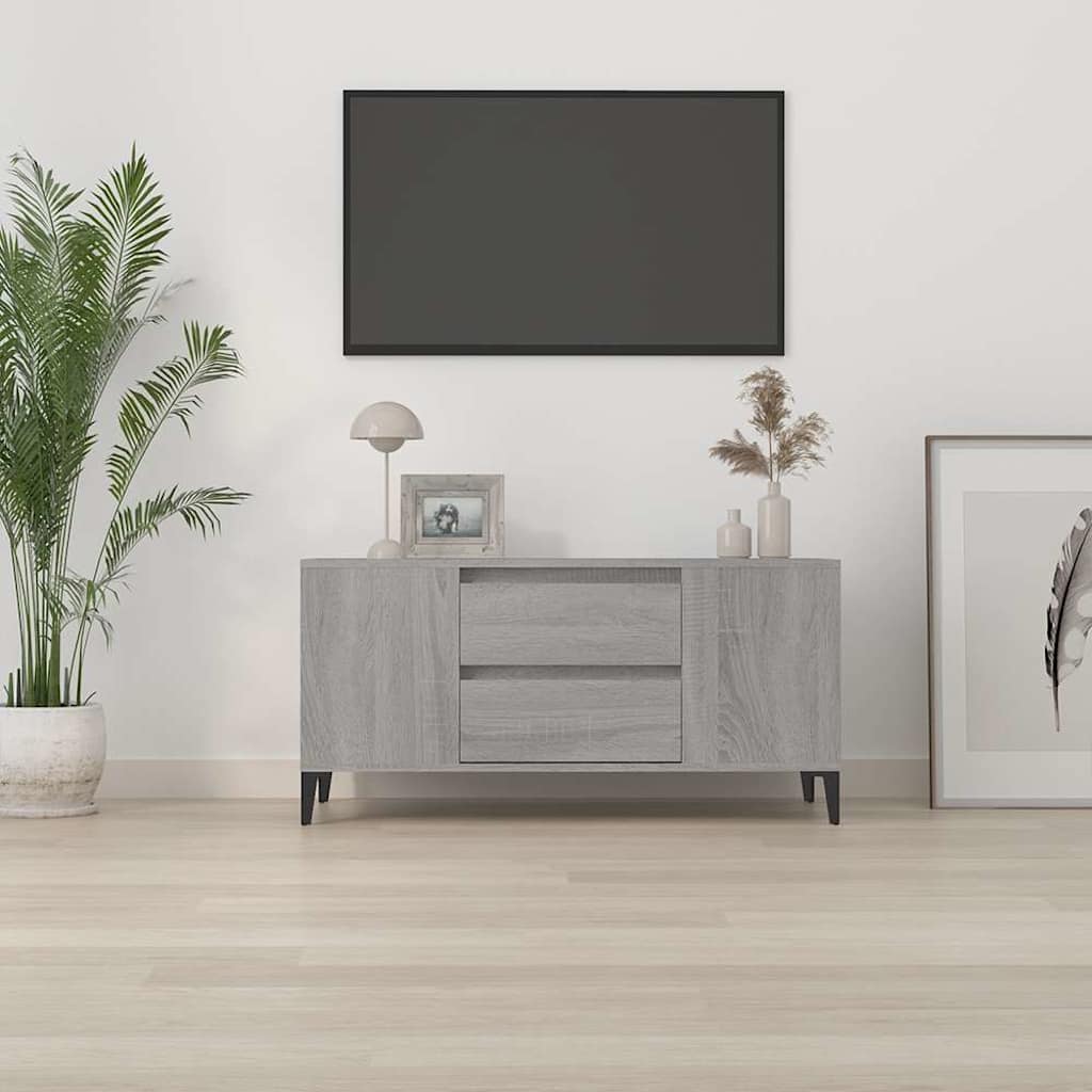 TV Cabinet Grey Sonoma 102x44,5x50 cm Engineered Wood