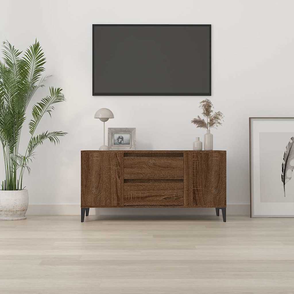 TV Cabinet Brown Oak 102x44,5x50 cm Engineered Wood