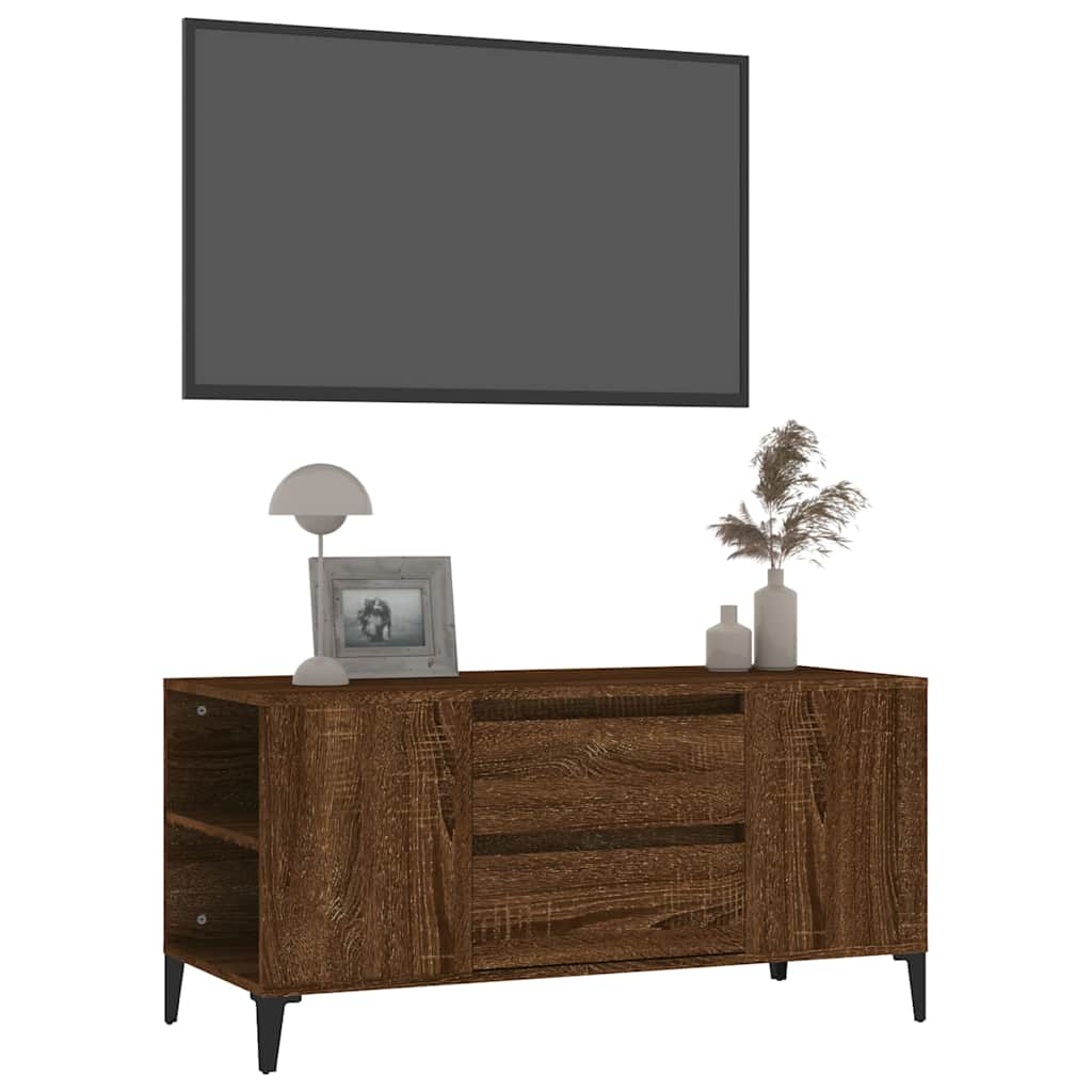 TV Cabinet Brown Oak 102x44,5x50 cm Engineered Wood