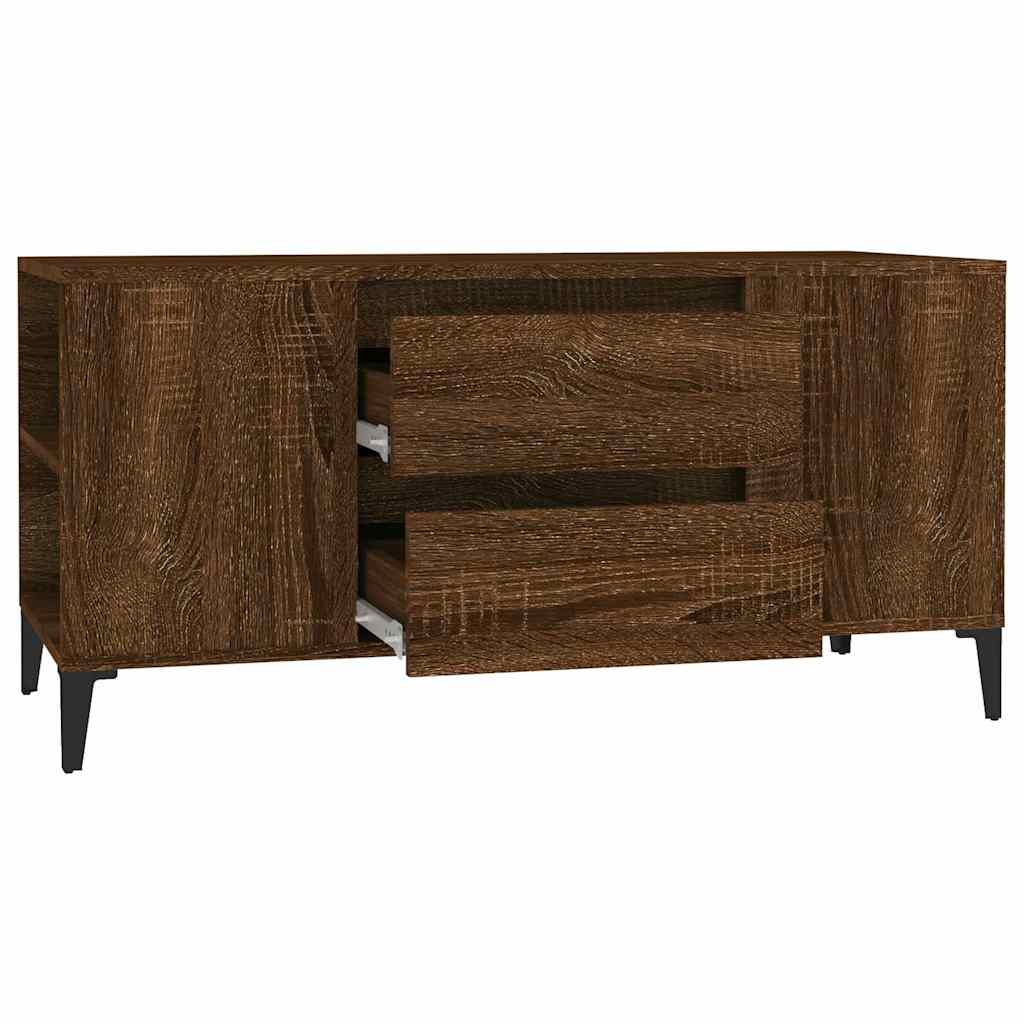 TV Cabinet Brown Oak 102x44,5x50 cm Engineered Wood