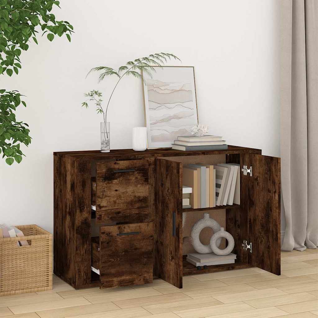 Sideboard Smoked Oak 100x33x59,5 cm Engineered Wood
