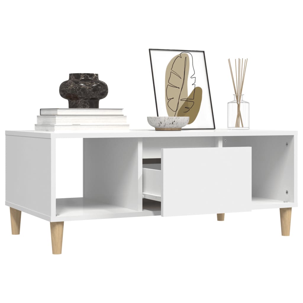 Coffee Table White 90x50x36,5 cm Engineered Wood