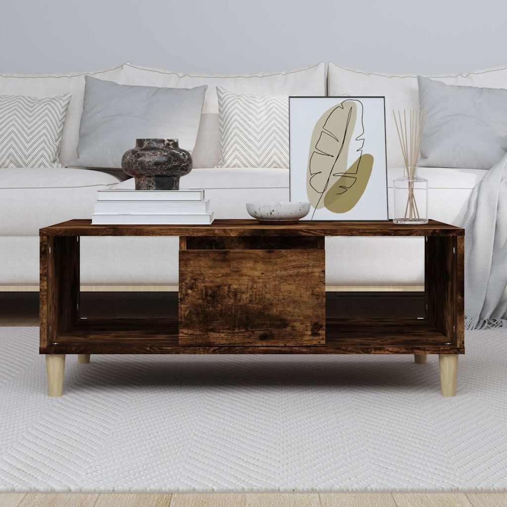 Coffee Table Smoked Oak 90x50x36,5 cm Engineered Wood