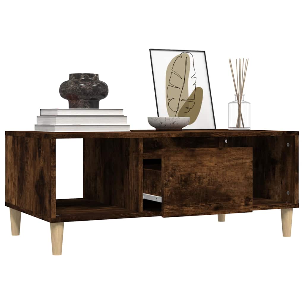 Coffee Table Smoked Oak 90x50x36,5 cm Engineered Wood