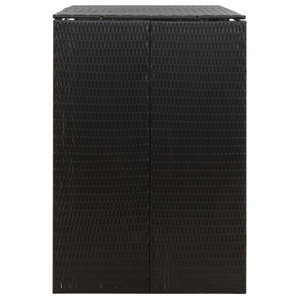 vidaXL Double Wheelie Bin Shed Black 140x80x117 cm Poly Rattan