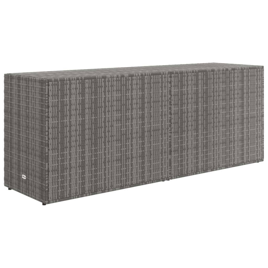 vidaXL Garden Storage Cabinet Grey 198x55.5x80 cm Poly Rattan