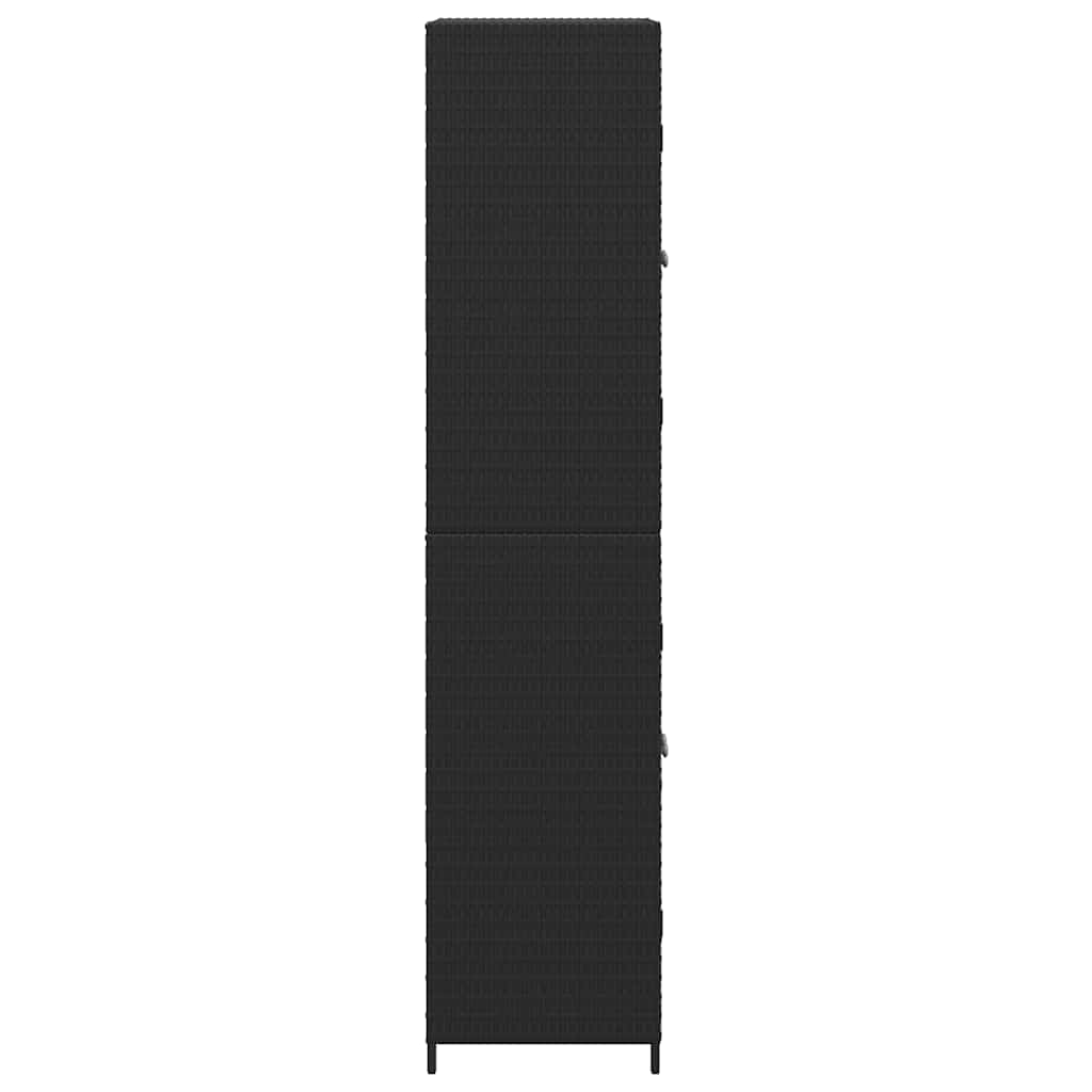 Garden Storage Cabinet Black 59x40x180 cm Poly Rattan