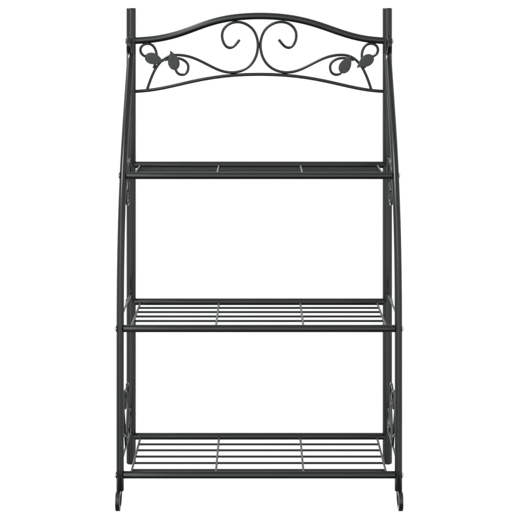 vidaXL Flower Rack Black 56x30x96 cm Steel