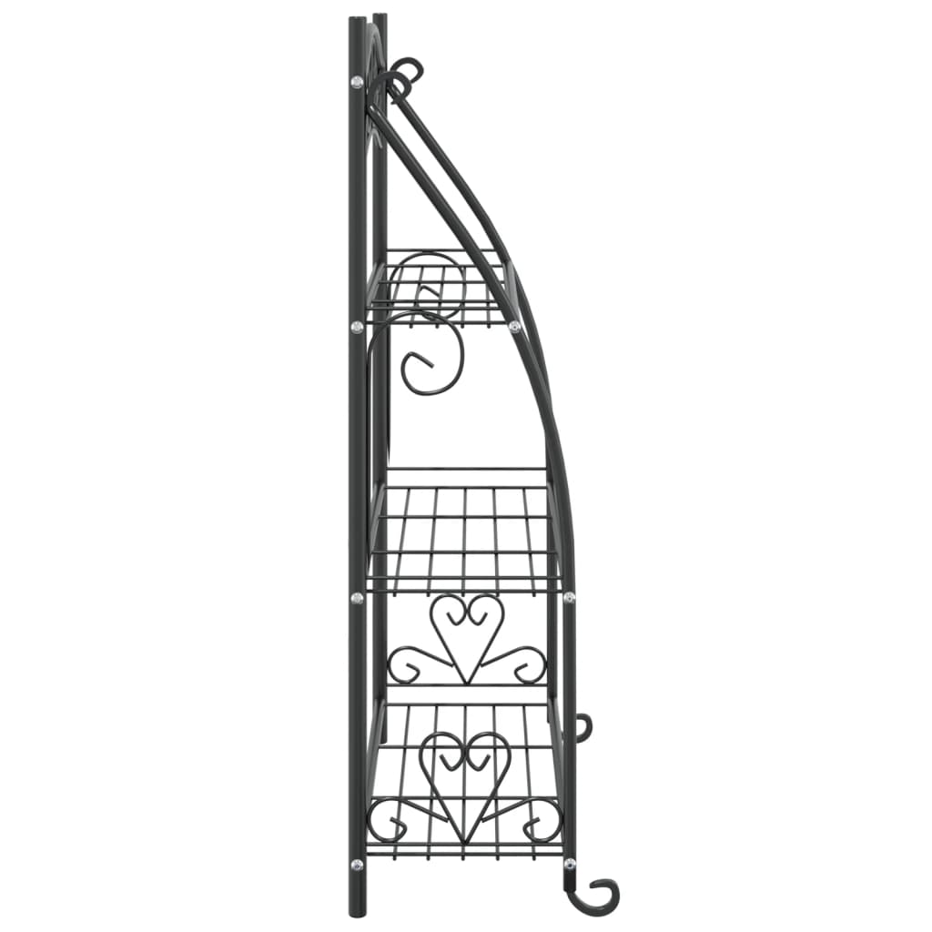 vidaXL Flower Rack Black 56x30x96 cm Steel