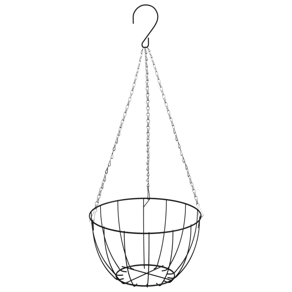 Hanging Planters 4 pcs with Coco Liners Black Ø 35x52 cm Steel