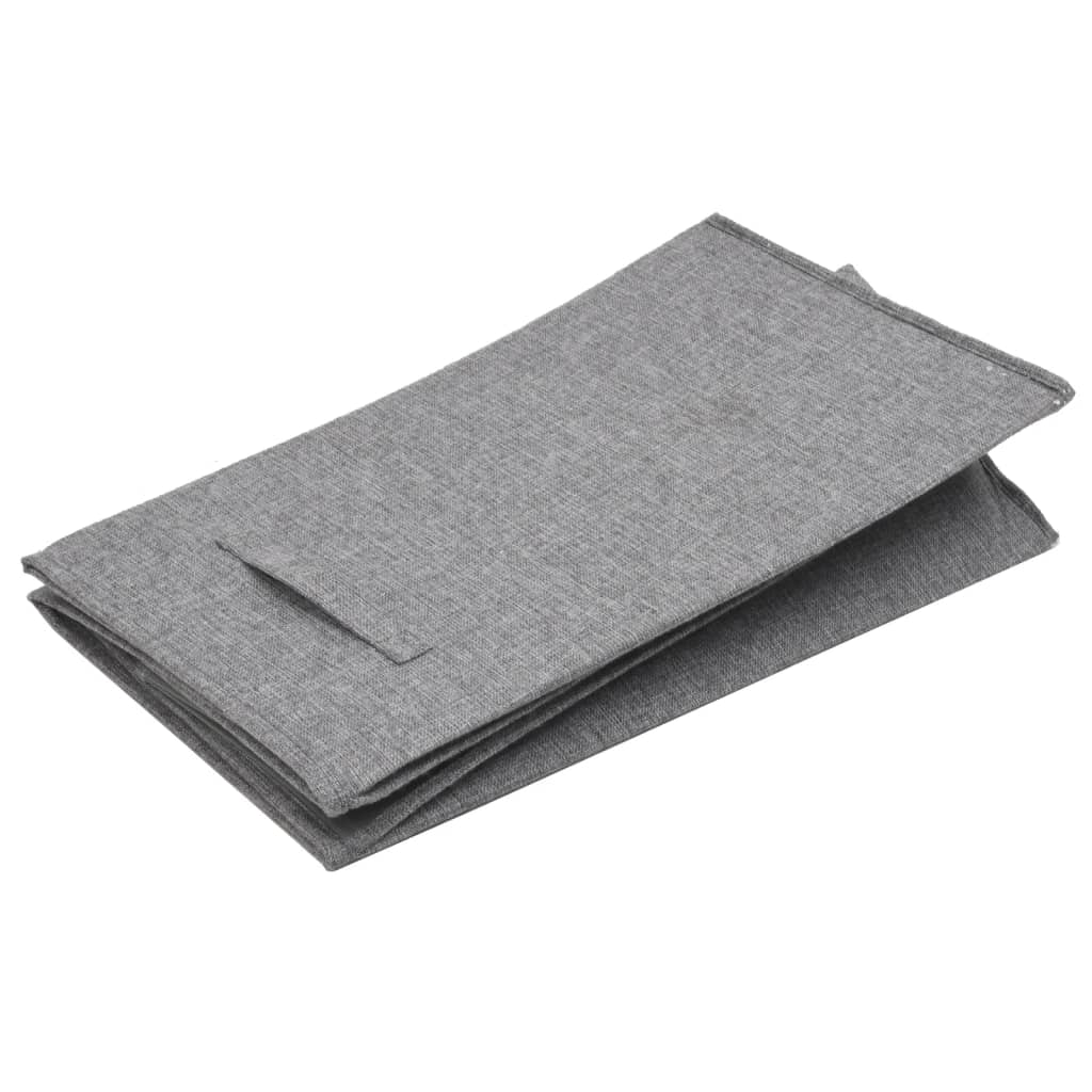 Foldable Laundry Hamper Grey 51x34.5x59 cm Faux Linen Fabric