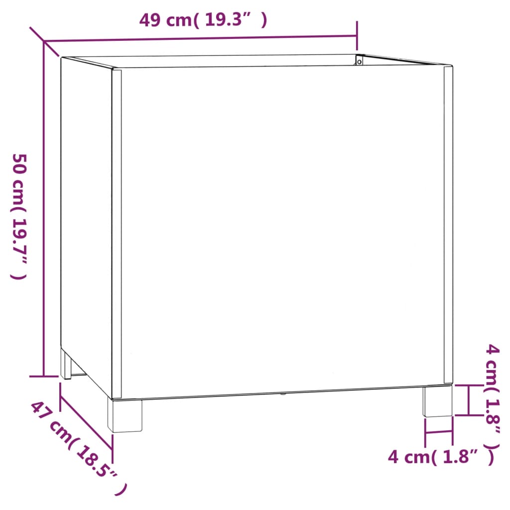 vidaXL Planters with Legs 2 pcs Rusty 49x47x50 cm Corten Steel