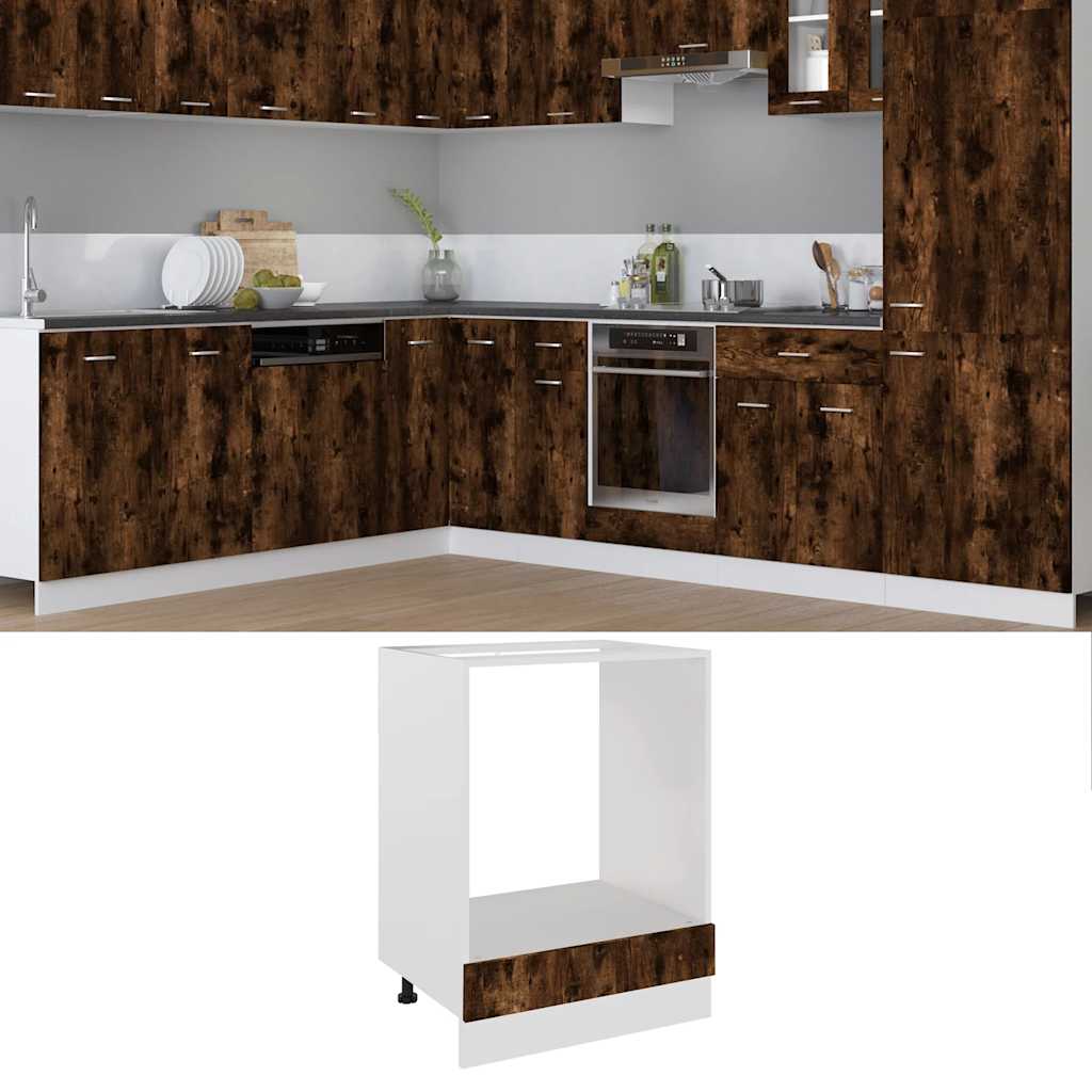 Oven Cabinet Lyon Smoked Oak 60x46x81.5 cm Engineered Wood