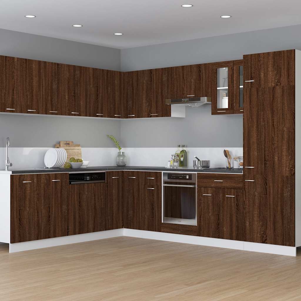 Oven Cabinet Lyon Brown Oak 60x46x81.5 cm Engineered Wood