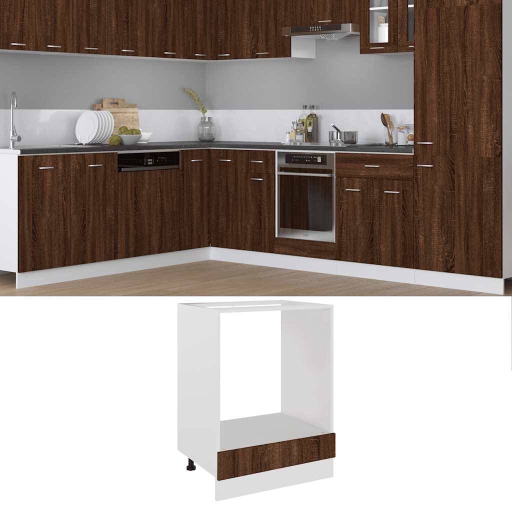 Oven Cabinet "Lyon" Brown Oak 60x46x81,5 cm Engineered Wood