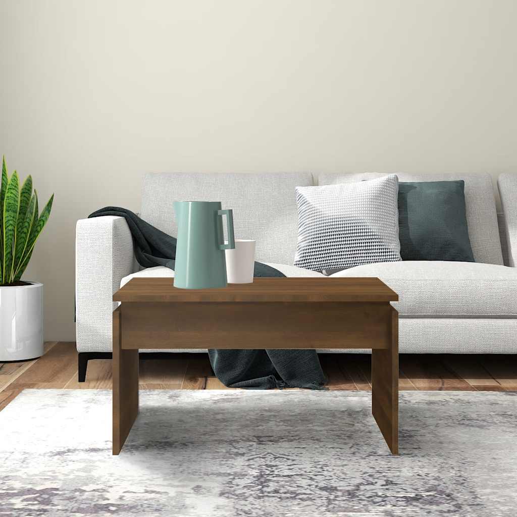Coffee Table Brown Oak 68x50x38 cm Engineered Wood