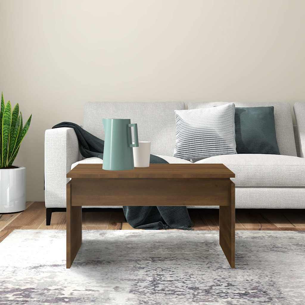 Coffee Table Brown Oak 68x50x38 cm Engineered Wood