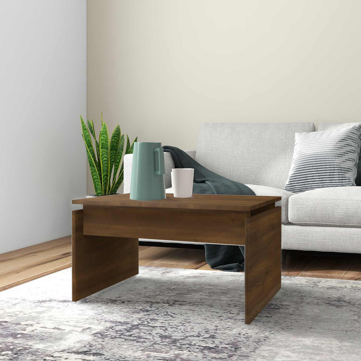 Coffee Table Brown Oak 68x50x38 cm Engineered Wood