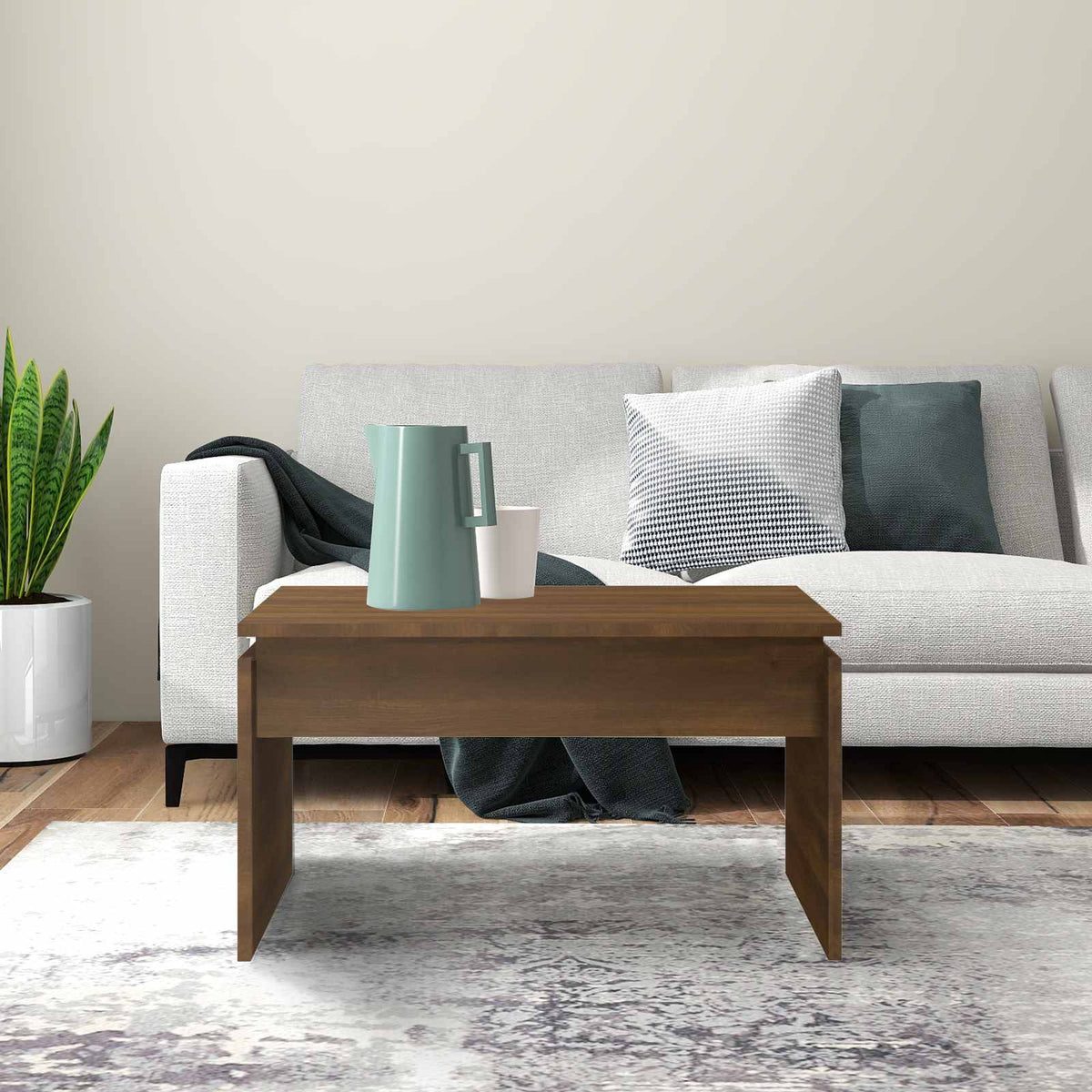Coffee Table Brown Oak 68x50x38 cm Engineered Wood