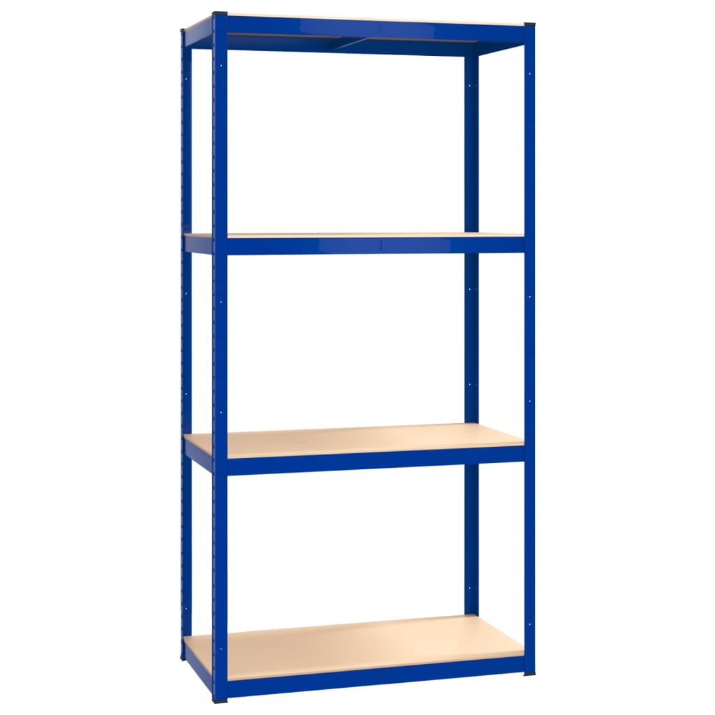 vidaXL 4-Layer Shelves 3 pcs Blue Steel&Engineered Wood