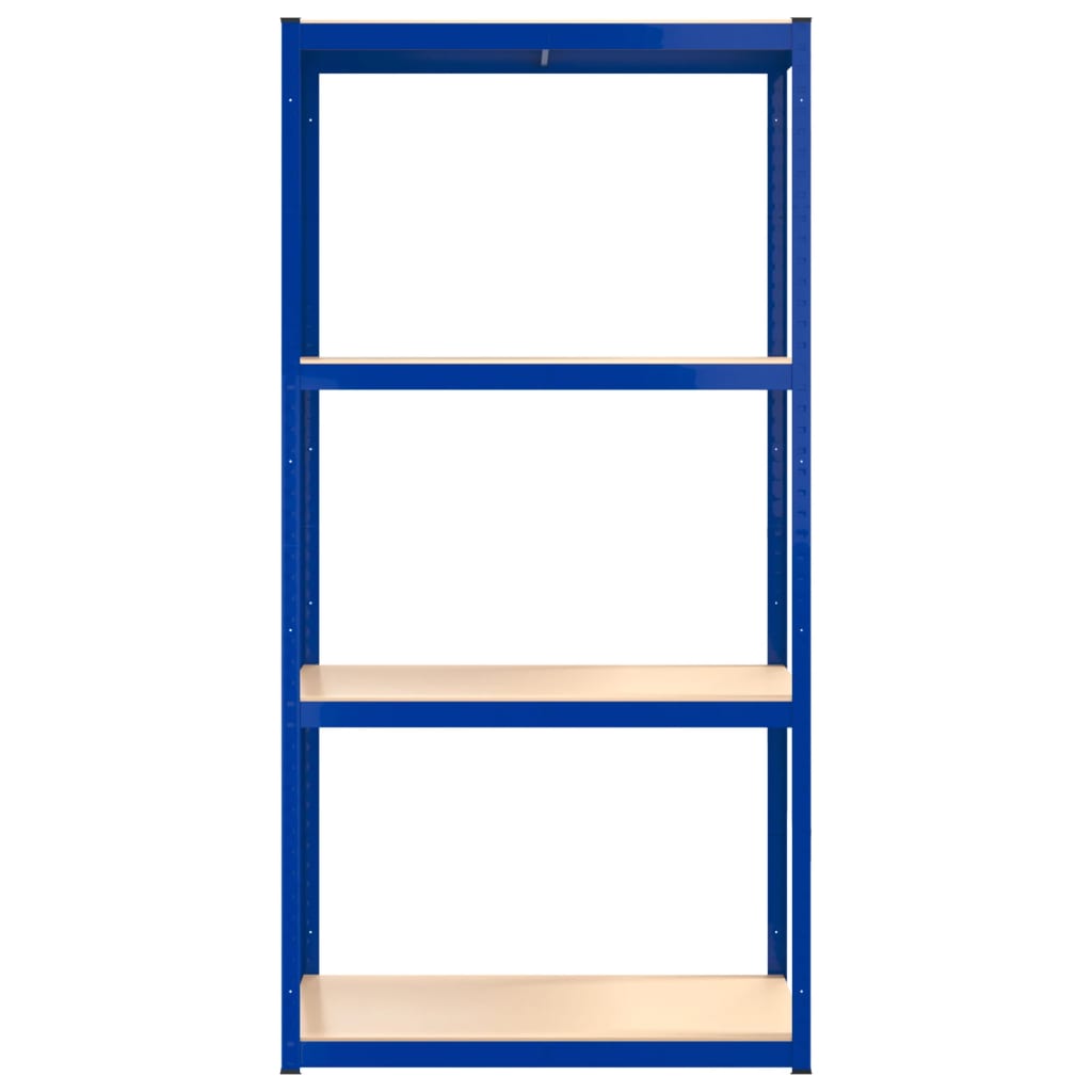 vidaXL 4-Layer Shelves 3 pcs Blue Steel&Engineered Wood