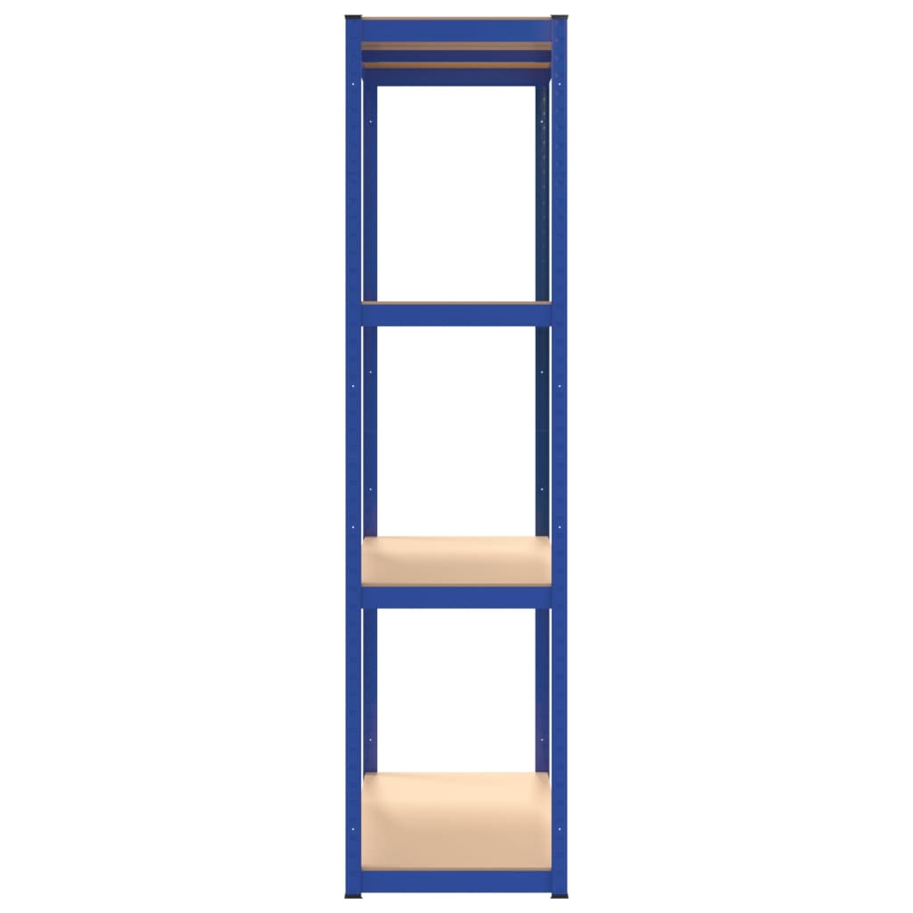 vidaXL 4-Layer Shelves 3 pcs Blue Steel&Engineered Wood