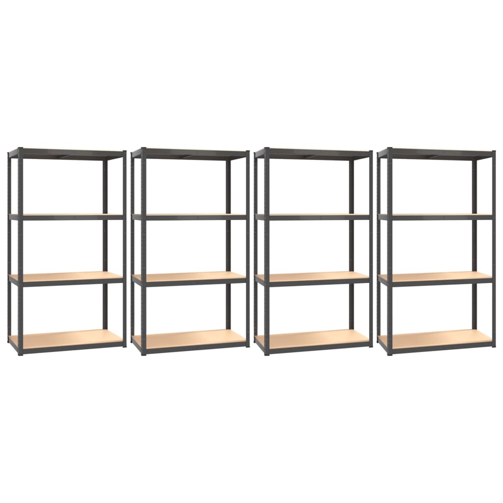 vidaXL 4-Layer Shelves 4 pcs Anthracite Steel&Engineered Wood