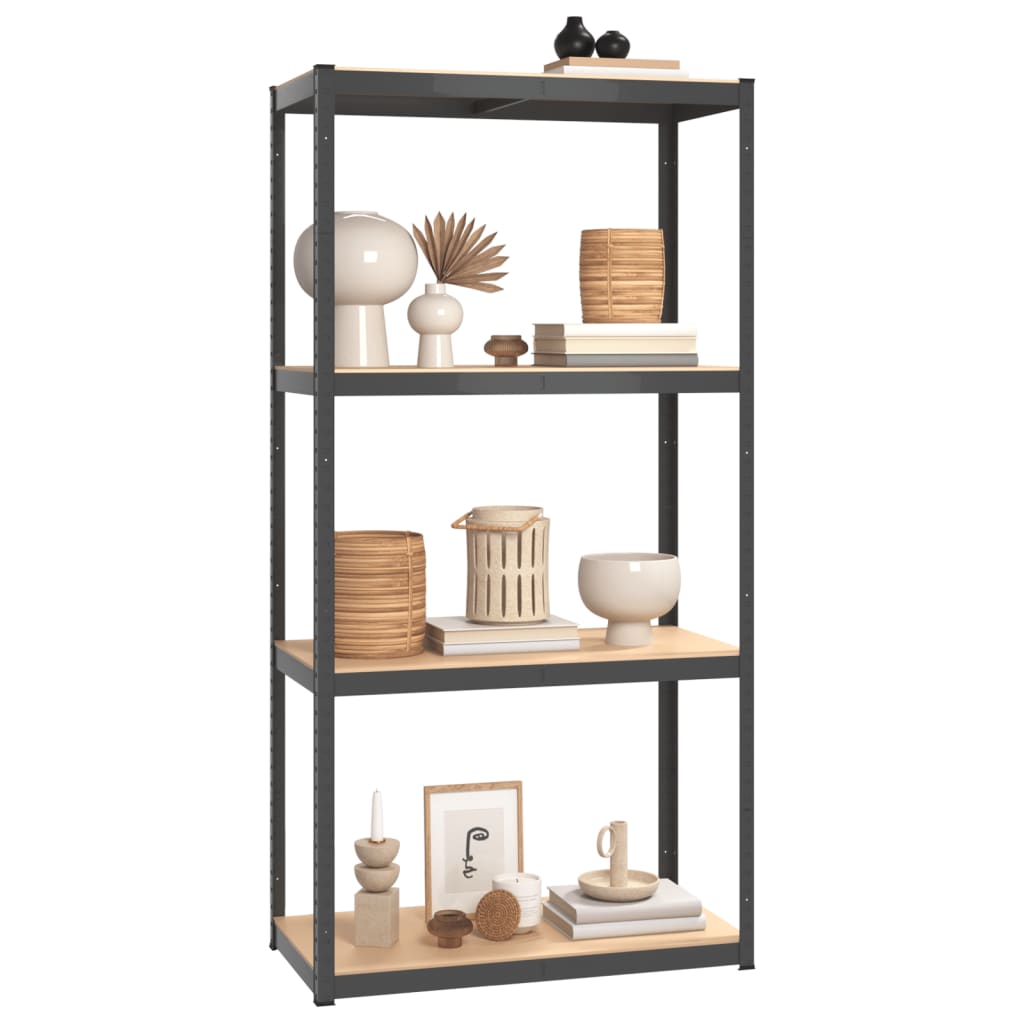 vidaXL 4-Layer Shelves 3 pcs Anthracite Steel&Engineered Wood