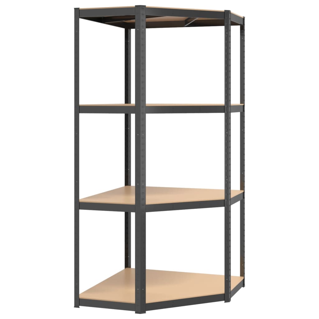 vidaXL 4-Layer Shelves 3 pcs Anthracite Steel&Engineered Wood