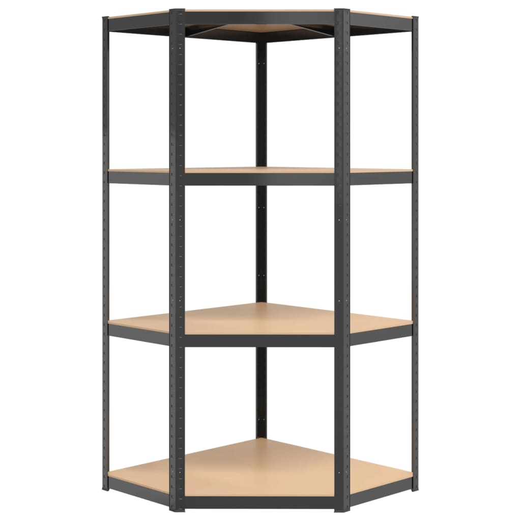 vidaXL 4-Layer Shelves 3 pcs Anthracite Steel&Engineered Wood