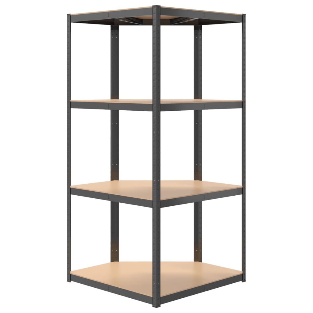 vidaXL 4-Layer Shelves 3 pcs Anthracite Steel&Engineered Wood