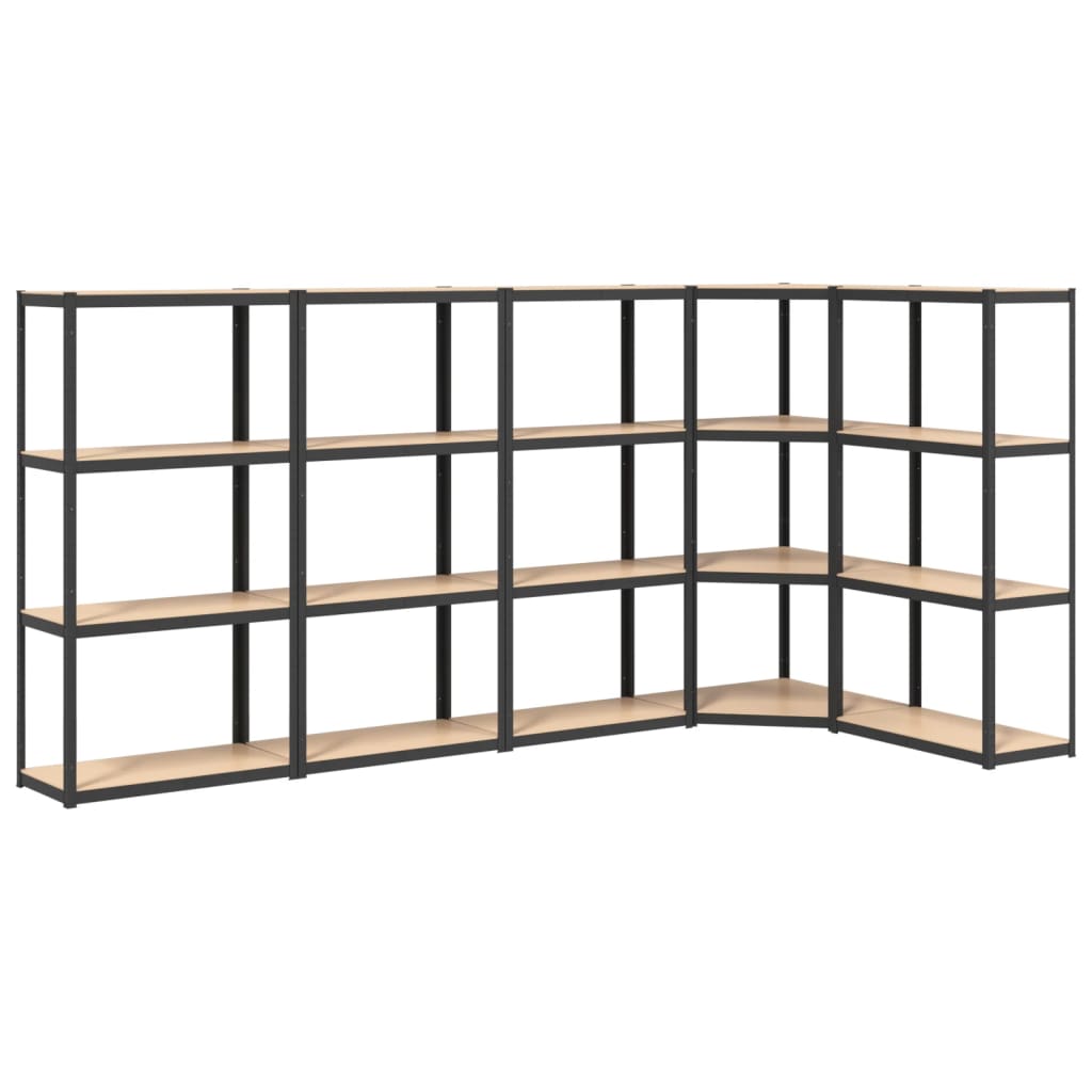 vidaXL 4-Layer Shelves 5 pcs Anthracite Steel&Engineered Wood