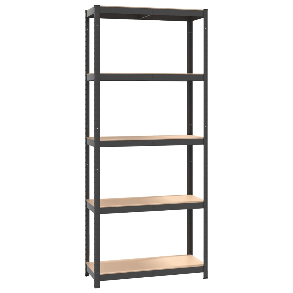 vidaXL 5-Layer Shelves 4 pcs Anthracite Steel&Engineered Wood