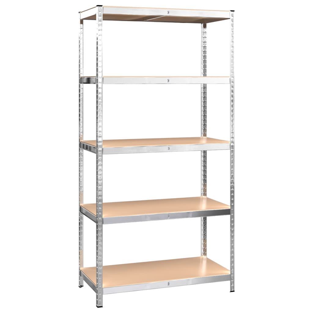 vidaXL 5-Layer Shelves 4 pcs Silver Steel&Engineered Wood