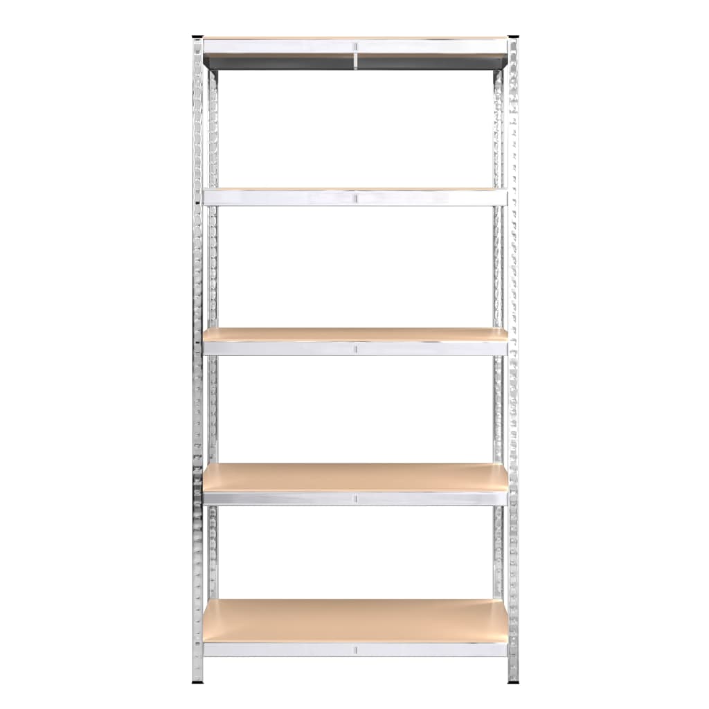 vidaXL 5-Layer Shelves 4 pcs Silver Steel&Engineered Wood