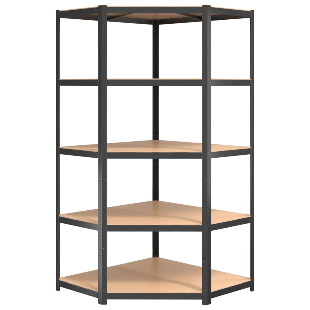 vidaXL 5-Layer Shelves 4 pcs Anthracite Steel&Engineered Wood