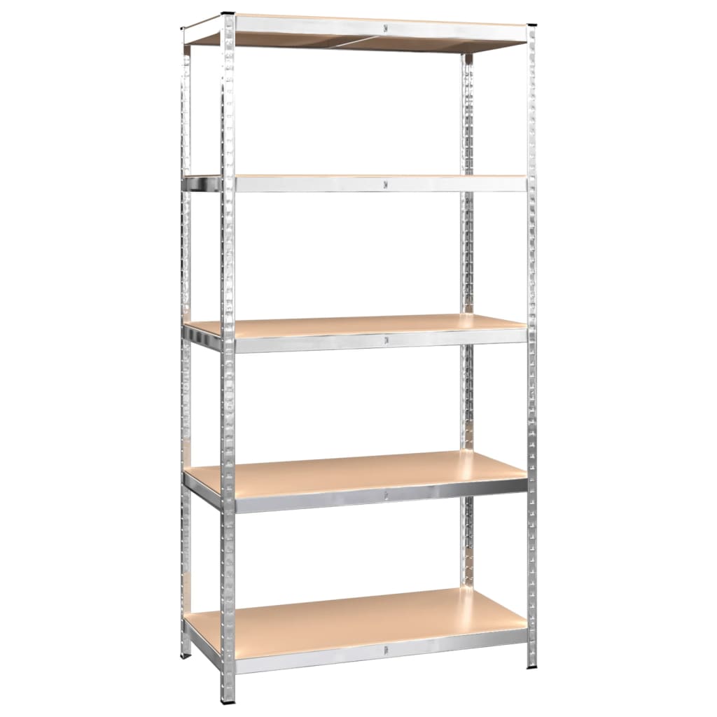 vidaXL 5-Layer Shelves 2 pcs Silver Steel&Engineered Wood