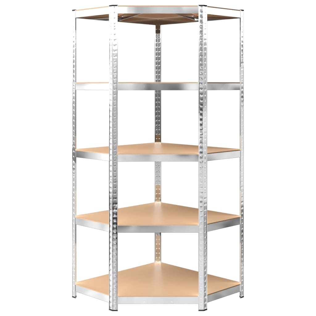 vidaXL 5-Layer Shelves 5 pcs Silver Steel&Engineered Wood