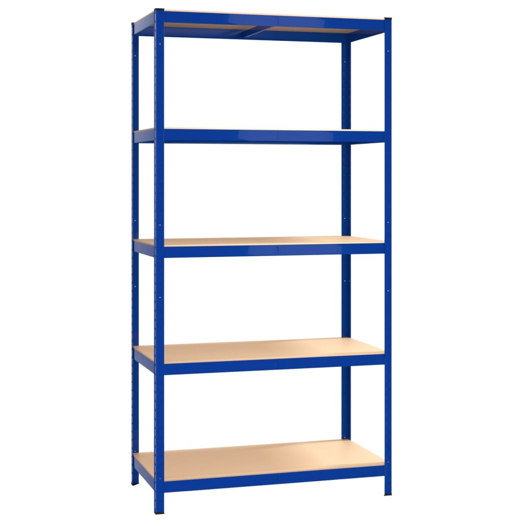 vidaXL 5-Layer Shelves 5 pcs Blue Steel&Engineered Wood