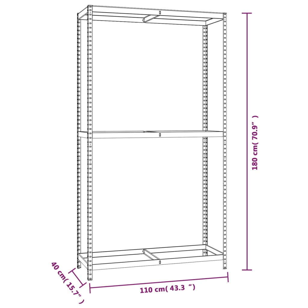 vidaXL 2-Layer Tire Racks 3 pcs Silver 110x40x180 cm Steel