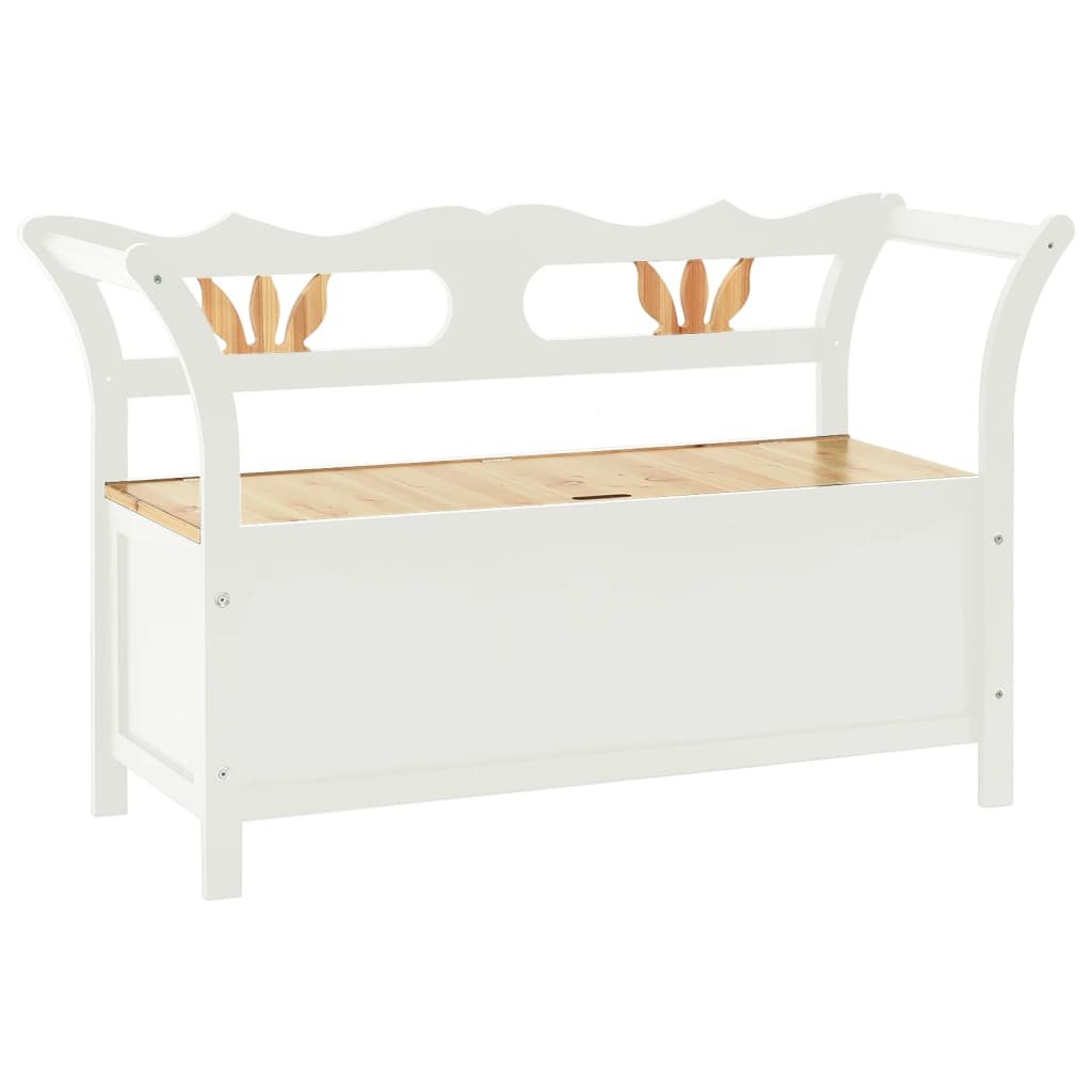 Bench White 107x45x75,5 cm Solid Wood Fir